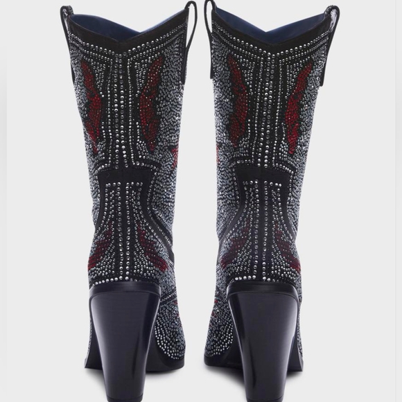 AZALEA WANG HYPE ME UP RHINESTONE CHUNKY HEEL  - Picture 3 of 8